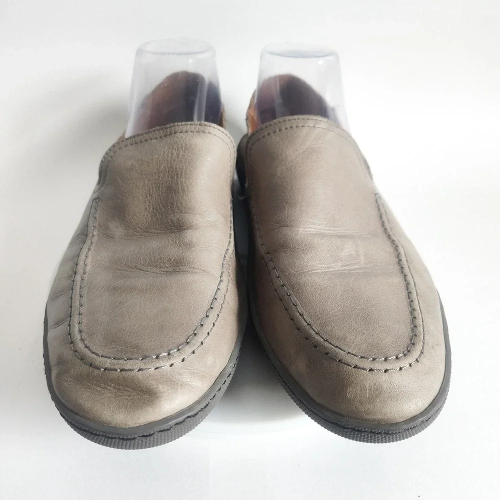 Frye Loafers Mens Size 8 Shoes Taupe Leather Slip On Moc Toe Driving Nuetral‎